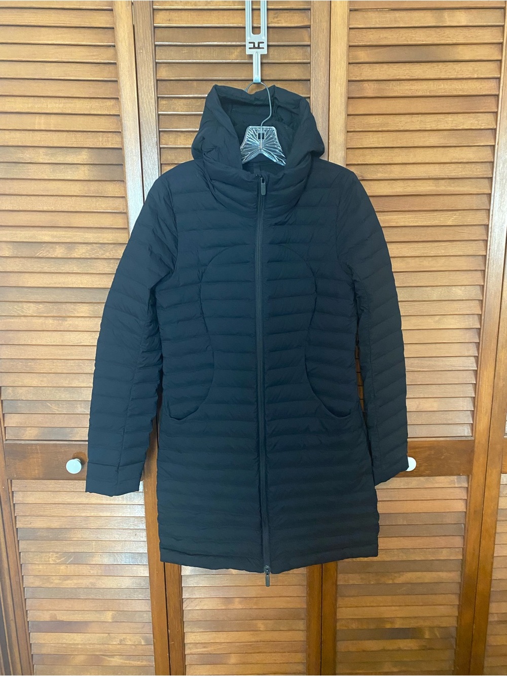 Lululemon Pack It Down Long Goose Down Black Jacket Size 6